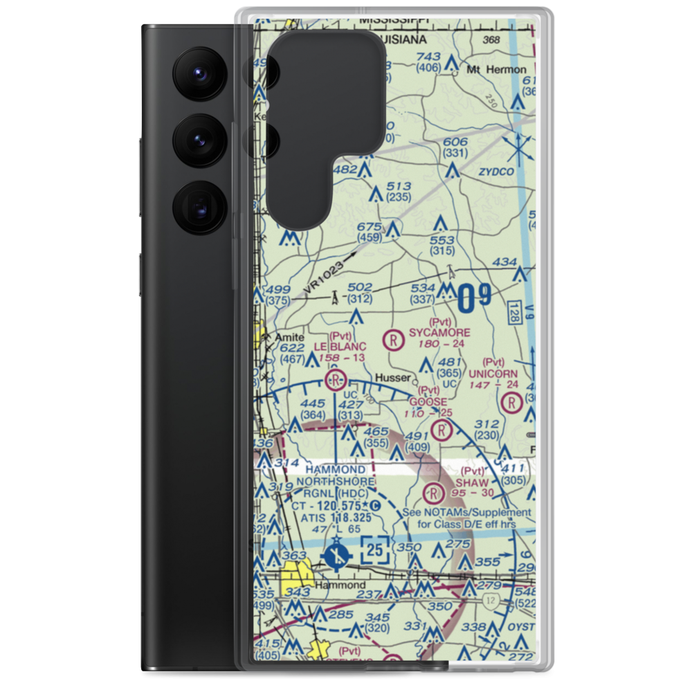 Sycamore Airport (LA79) VFR Sectional Samsung Case Samsung Galaxy S22 Ultra model shown