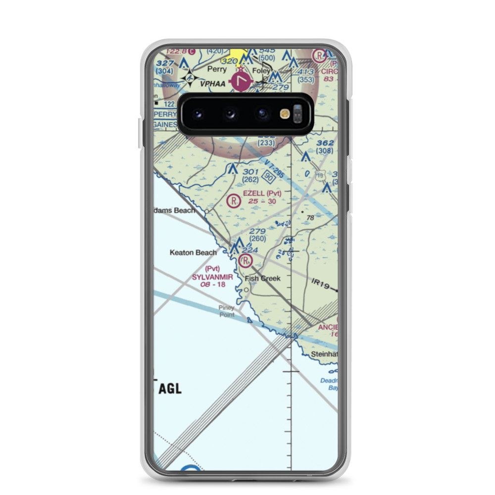 Sylvanmir Farms Airport (6FL4) VFR Sectional Samsung Case Samsung Galaxy S10 model shown
