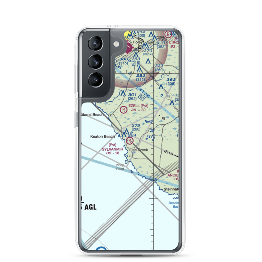 Sylvanmir Farms Airport (6FL4) VFR Sectional Samsung Case Samsung Galaxy S21 model shown