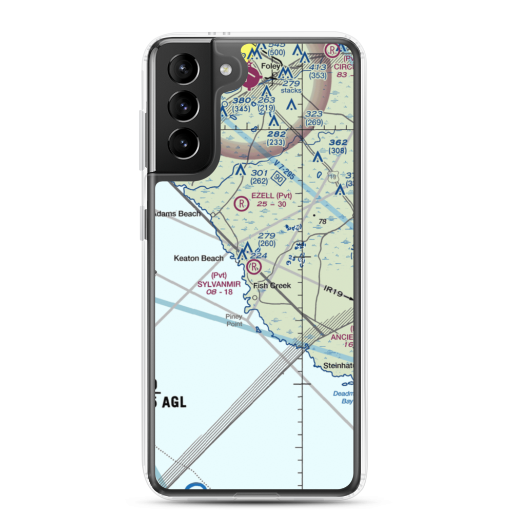 Sylvanmir Farms Airport (6FL4) VFR Sectional Samsung Case Samsung Galaxy S21 Plus model shown