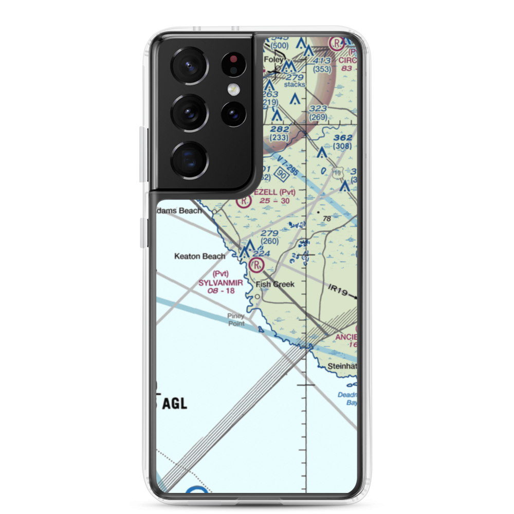 Sylvanmir Farms Airport (6FL4) VFR Sectional Samsung Case Samsung Galaxy S21 Ultra model shown