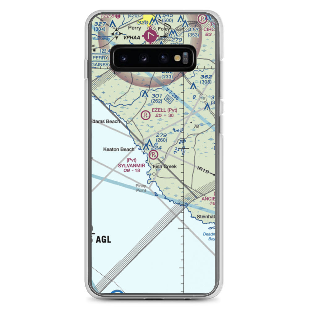 Sylvanmir Farms Airport (6FL4) VFR Sectional Samsung Case Samsung Galaxy S10+ model shown