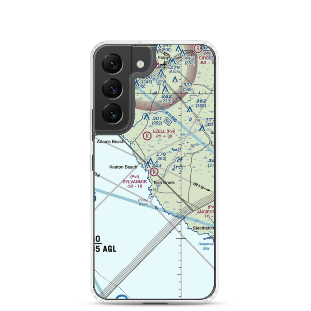 Sylvanmir Farms Airport (6FL4) VFR Sectional Samsung Case Samsung Galaxy S22 model shown