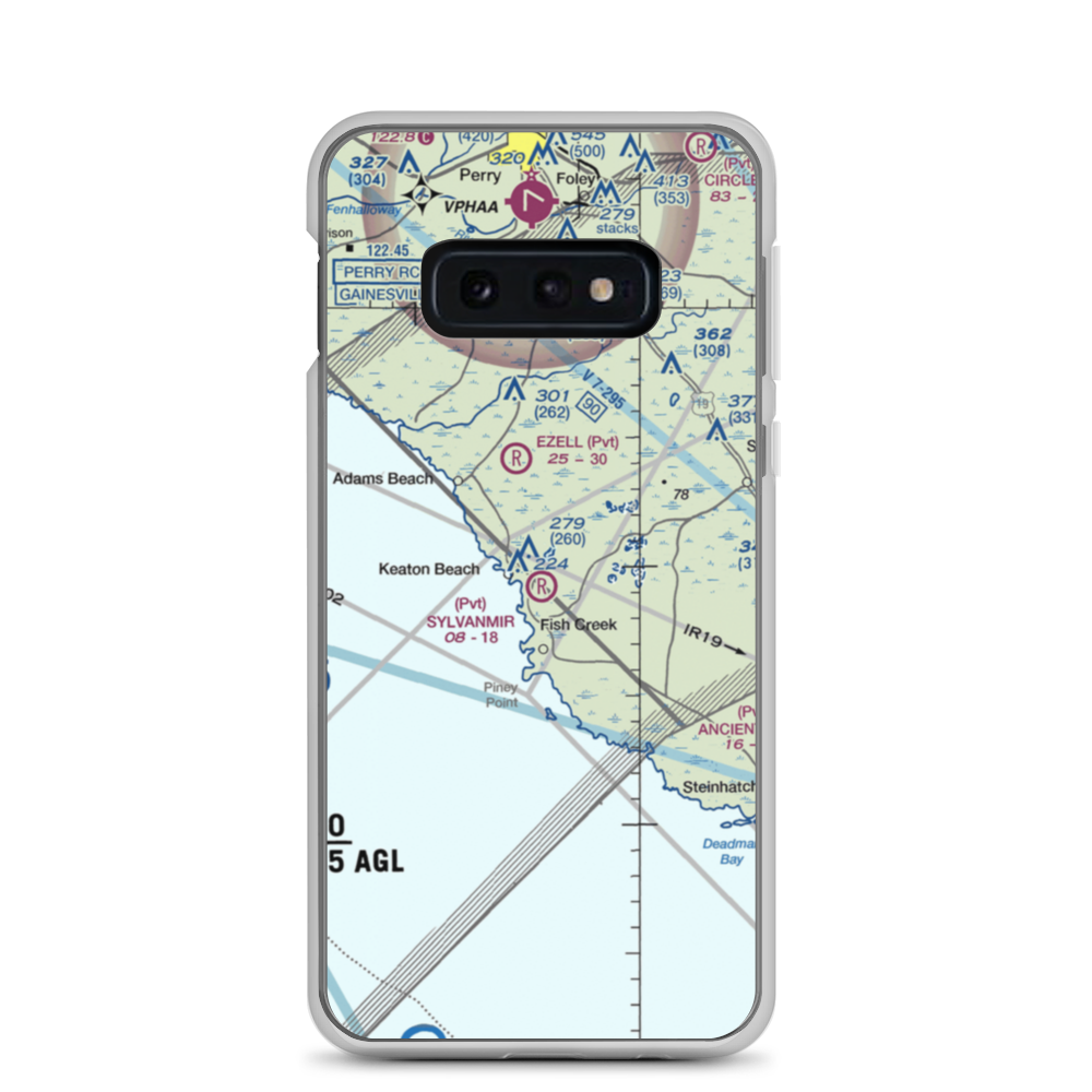 Sylvanmir Farms Airport (6FL4) VFR Sectional Samsung Case Samsung Galaxy S10e model shown