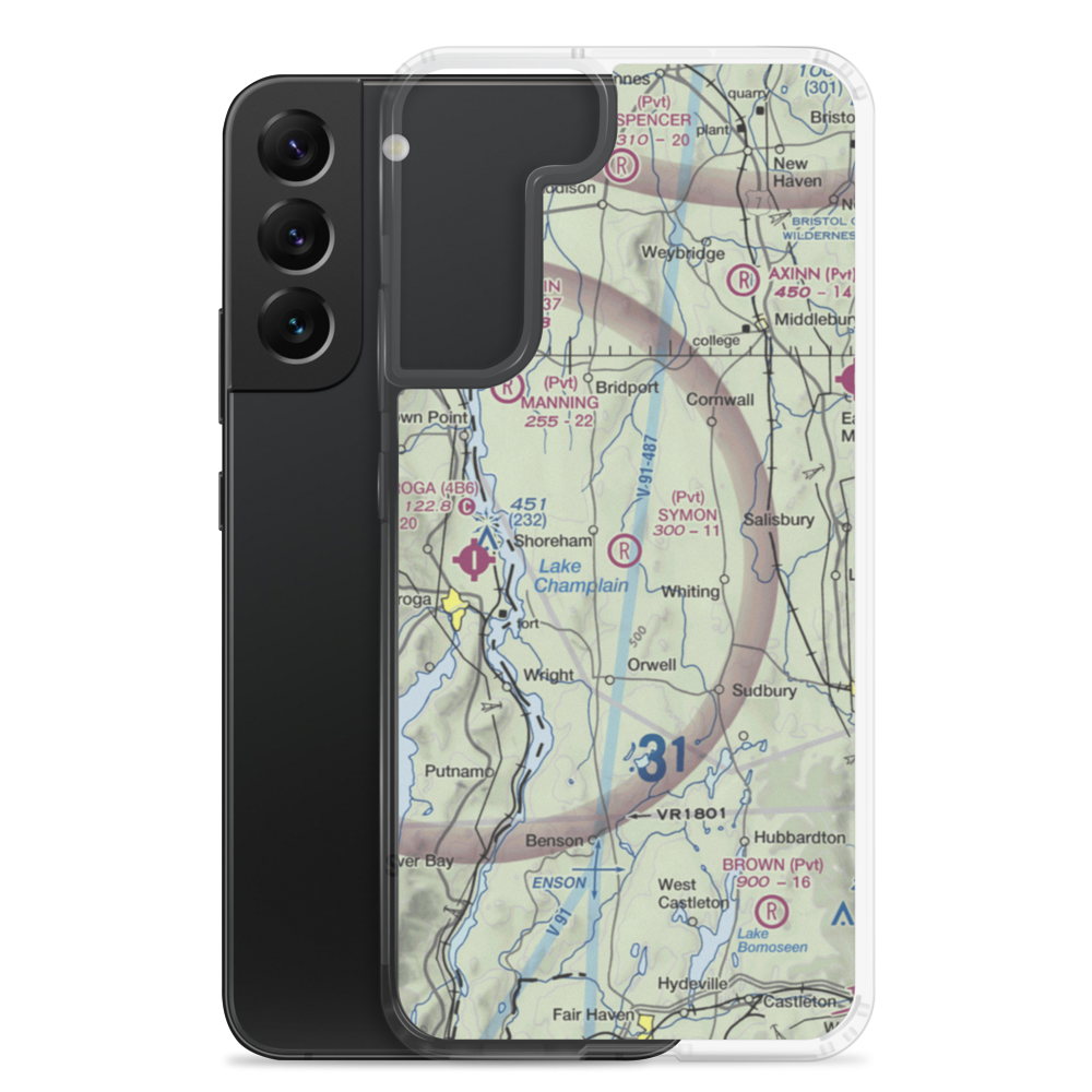 Symon Airport (66VT) VFR Sectional Samsung Case Samsung Galaxy S22 Plus model shown