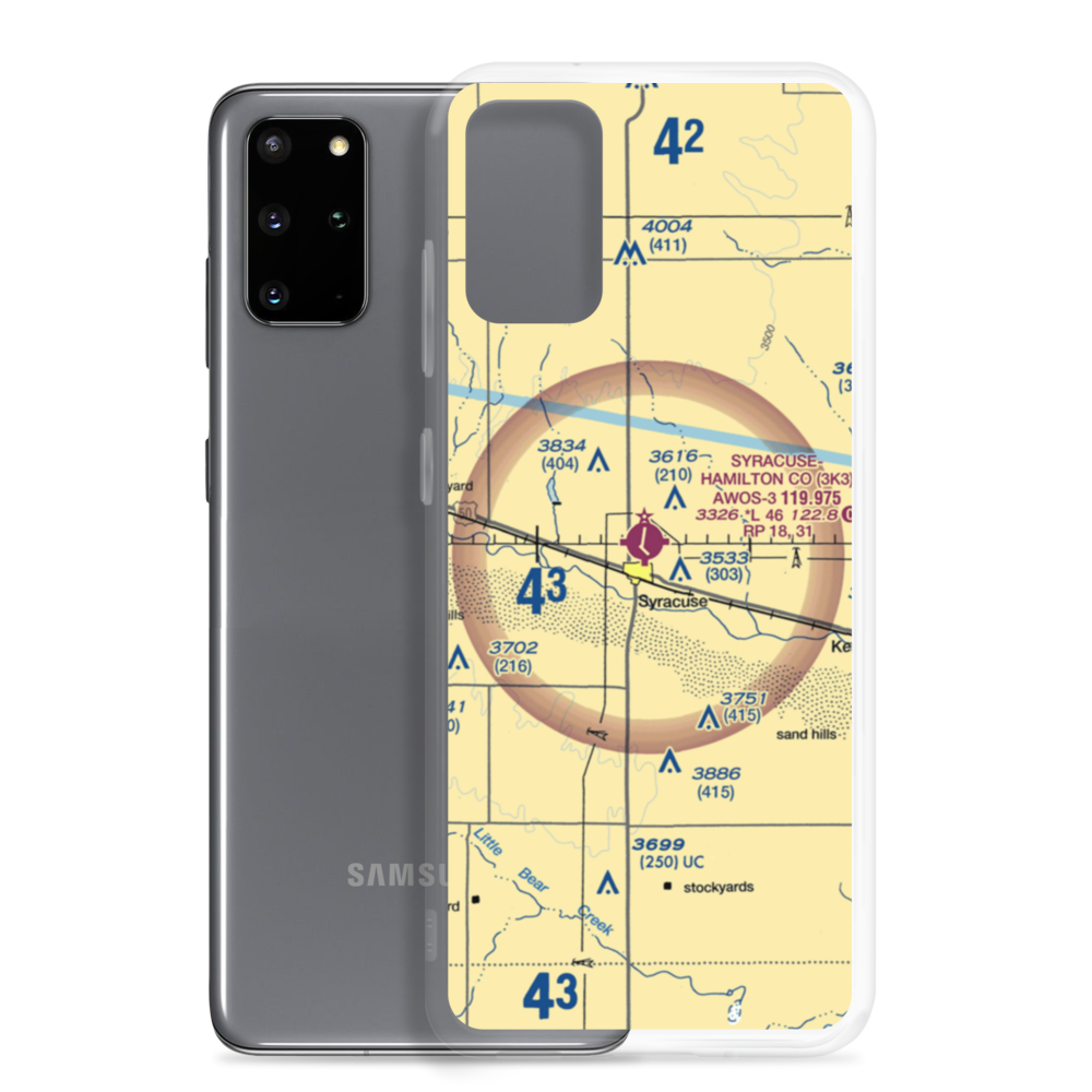 Syracuse Hamilton County Municipal Airport (3K3) VFR Sectional Samsung Case Samsung Galaxy S20 Plus model shown