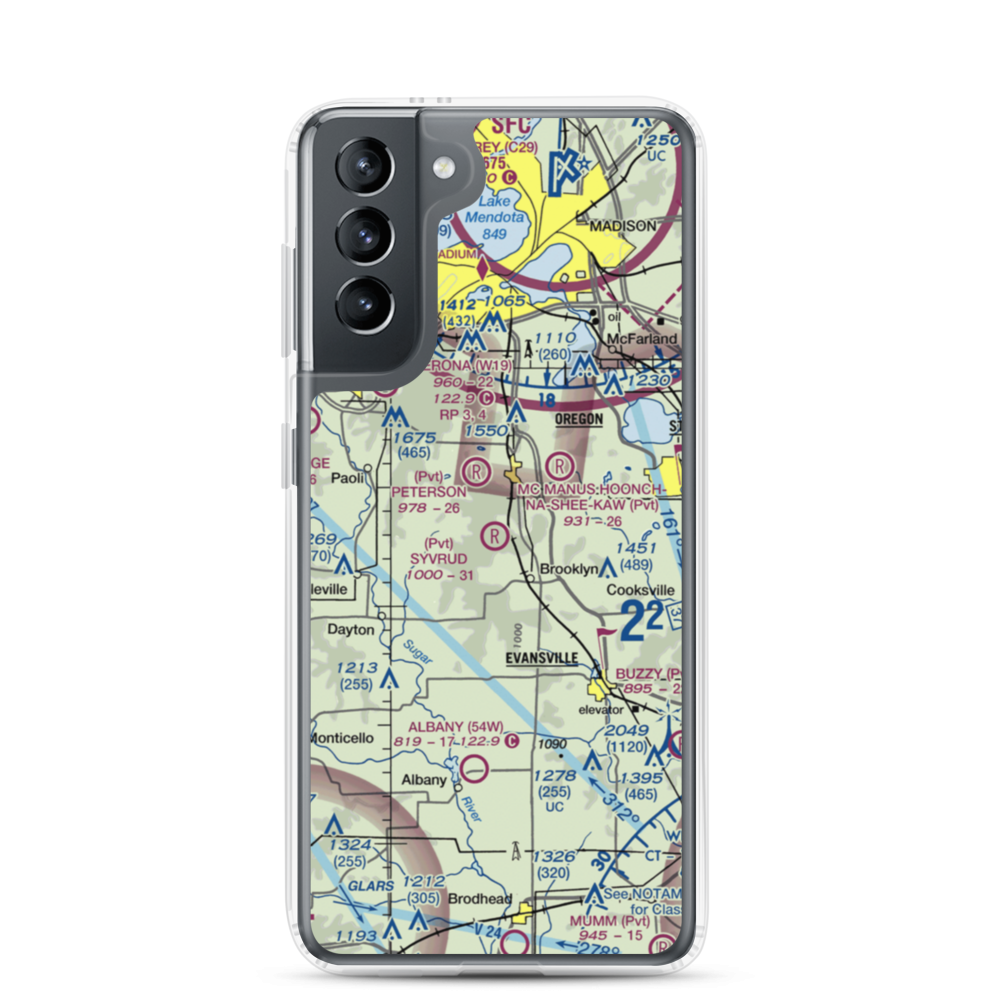 Syvrud Airport (7WI5) VFR Sectional Samsung Case Samsung Galaxy S21 model shown
