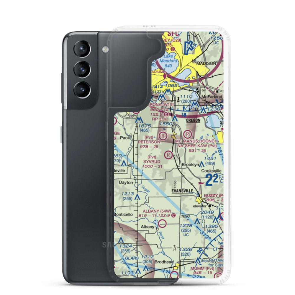 Syvrud Airport (7WI5) VFR Sectional Samsung Case Samsung Galaxy S21 model shown