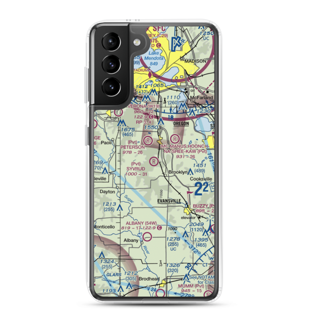 Syvrud Airport (7WI5) VFR Sectional Samsung Case Samsung Galaxy S21 Plus model shown