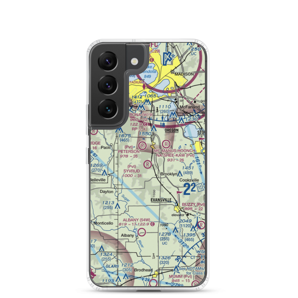 Syvrud Airport (7WI5) VFR Sectional Samsung Case Samsung Galaxy S22 model shown