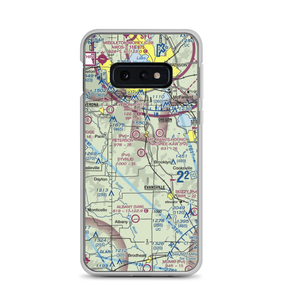 Syvrud Airport (7WI5) VFR Sectional Samsung Case Samsung Galaxy S10e model shown