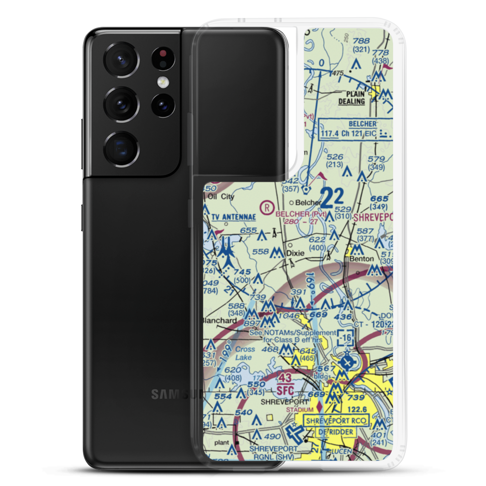T & M Ag Aviation Airport (LA52) VFR Sectional Samsung Case Samsung Galaxy S21 Ultra model shown
