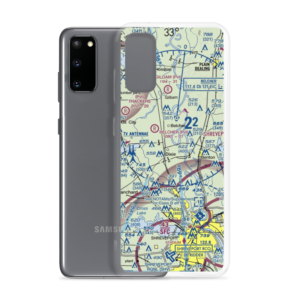 T & M Ag Aviation Airport (LA52) VFR Sectional Samsung Case Samsung Galaxy S20 model shown