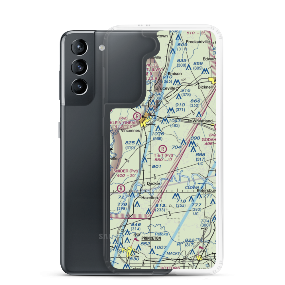 T & T Airport (IN15) VFR Sectional Samsung Case Samsung Galaxy S21 model shown