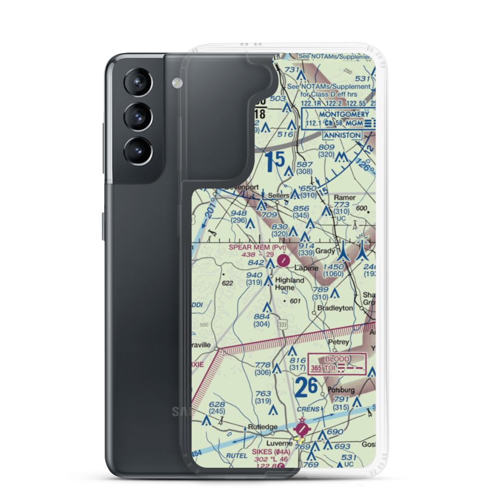 T W Spear Memorial Airport (4AL9) VFR Sectional Samsung Case Samsung Galaxy S21 model shown