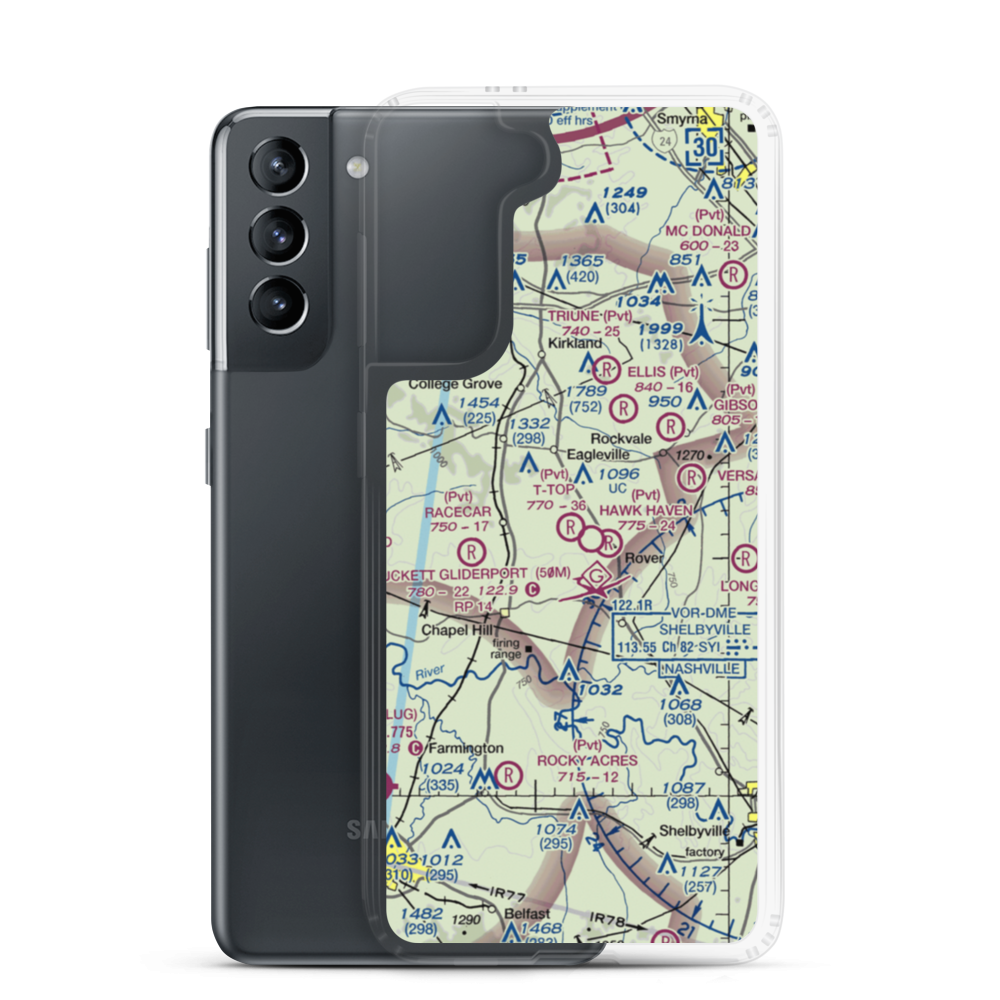 T-Top Airfield (TN14) VFR Sectional Samsung Case Samsung Galaxy S21 model shown
