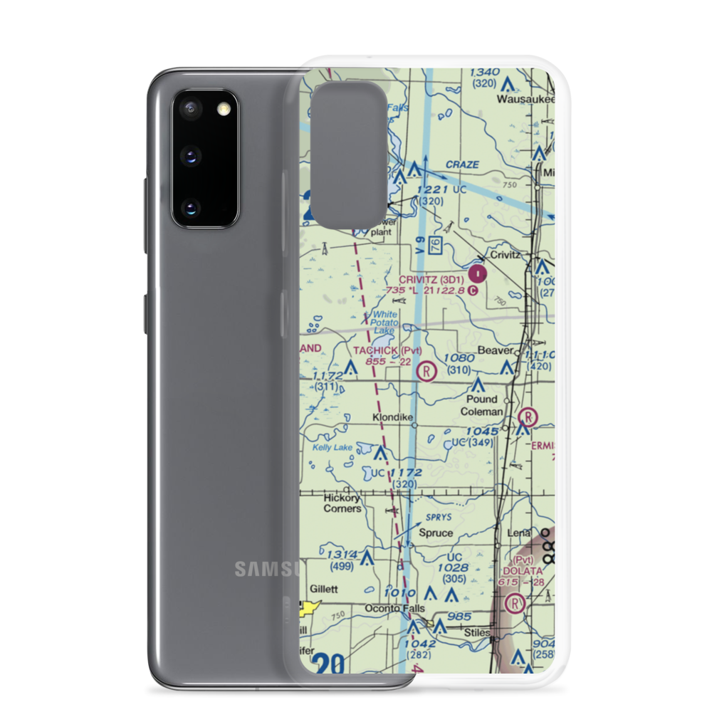 Tachick Field (WS29) VFR Sectional Samsung Case Samsung Galaxy S20 model shown