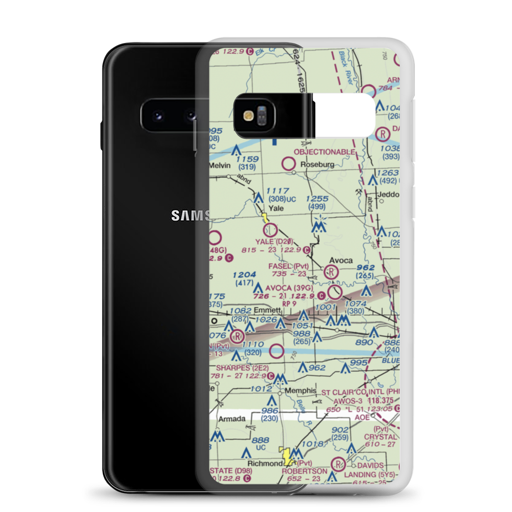 Tackaberry Airport (07D) VFR Sectional Samsung Case Samsung Galaxy S10 model shown