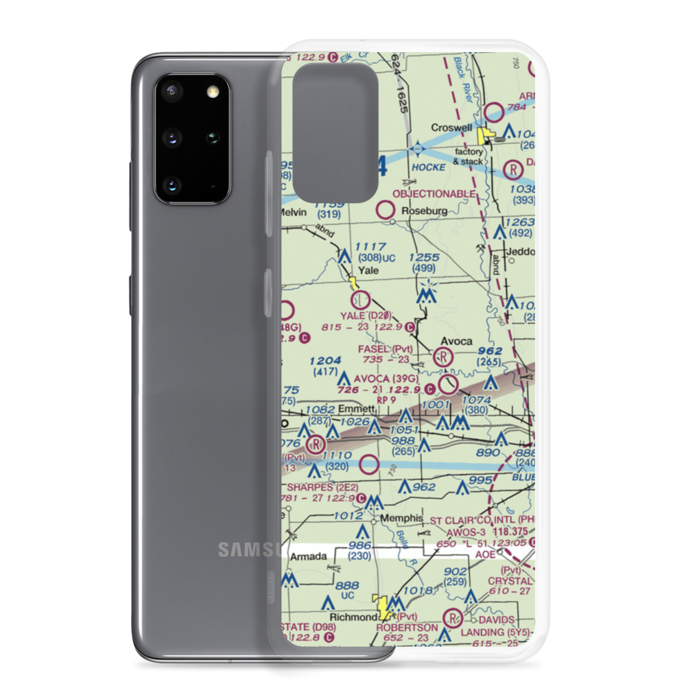 Tackaberry Airport (07D) VFR Sectional Samsung Case Samsung Galaxy S20 Plus model shown