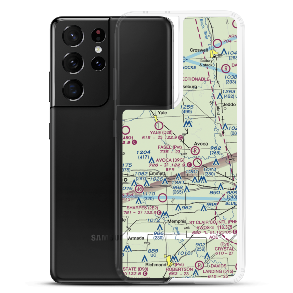 Tackaberry Airport (07D) VFR Sectional Samsung Case Samsung Galaxy S21 Ultra model shown
