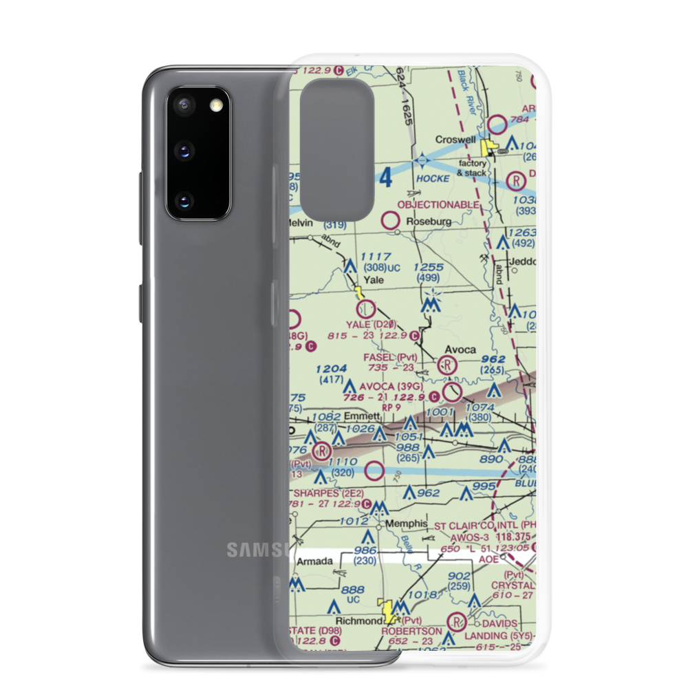 Tackaberry Airport (07D) VFR Sectional Samsung Case Samsung Galaxy S20 model shown