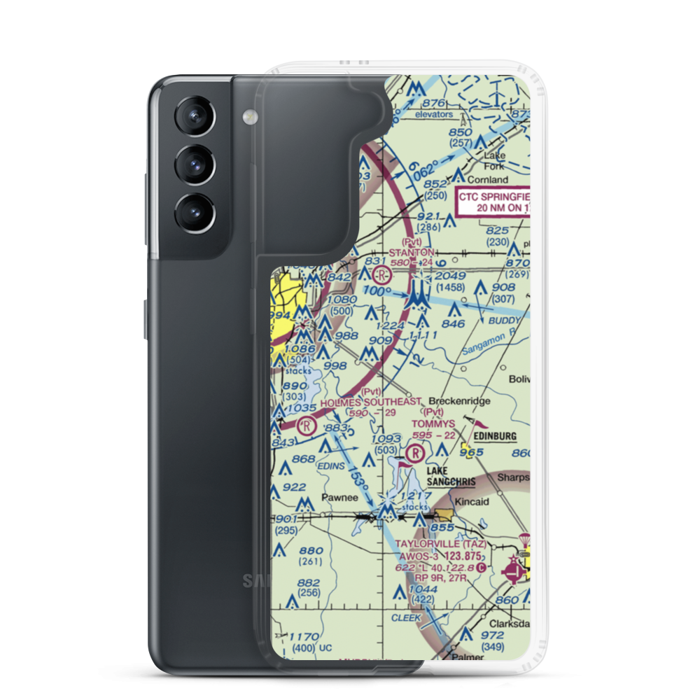 Taft Airport (92IS) VFR Sectional Samsung Case Samsung Galaxy S21 model shown