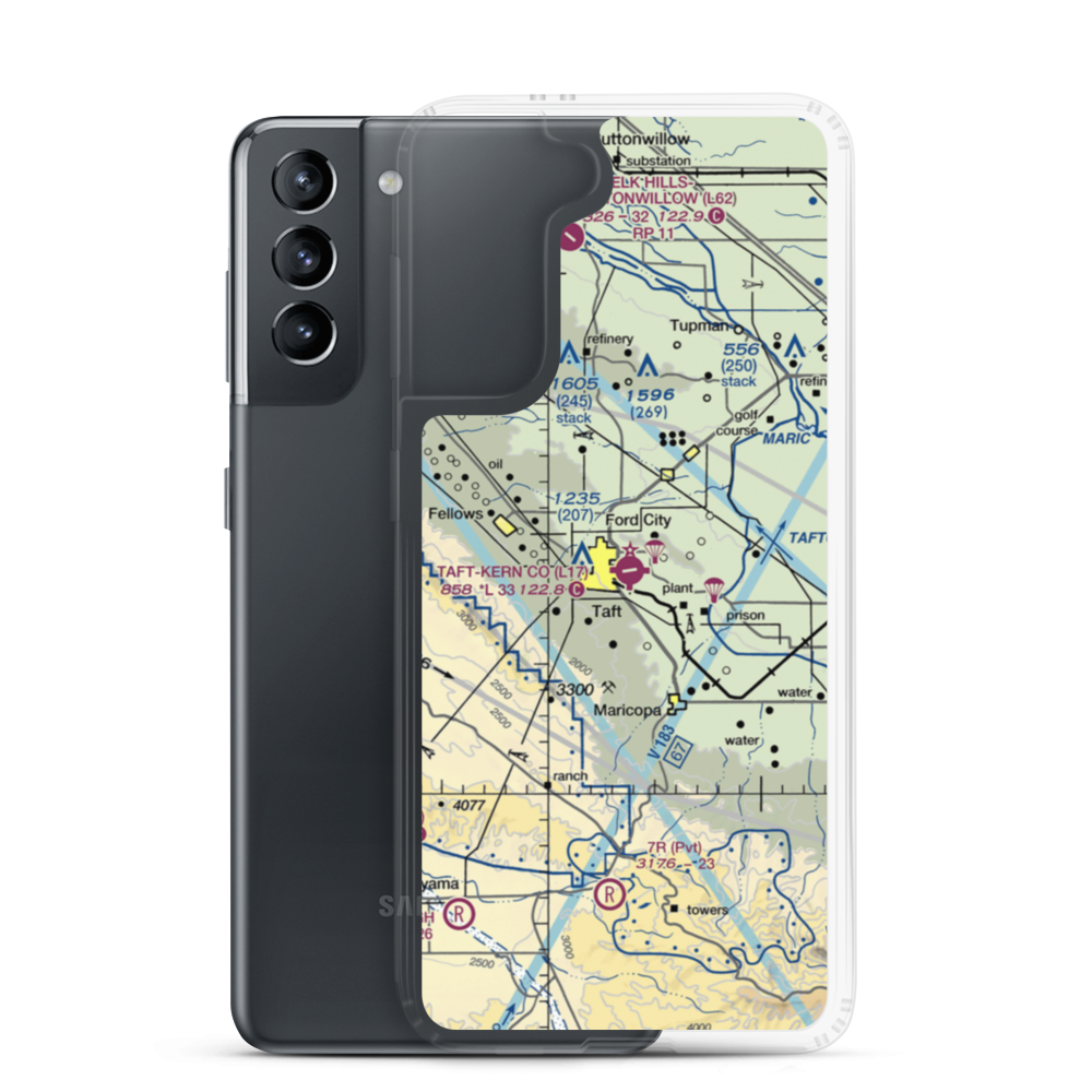 Taft Kern County Airport (L17) VFR Sectional Samsung Case Samsung Galaxy S21 model shown