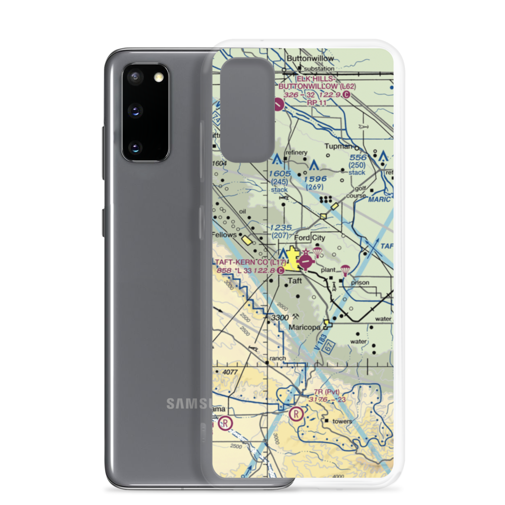 Taft Kern County Airport (L17) VFR Sectional Samsung Case Samsung Galaxy S20 model shown