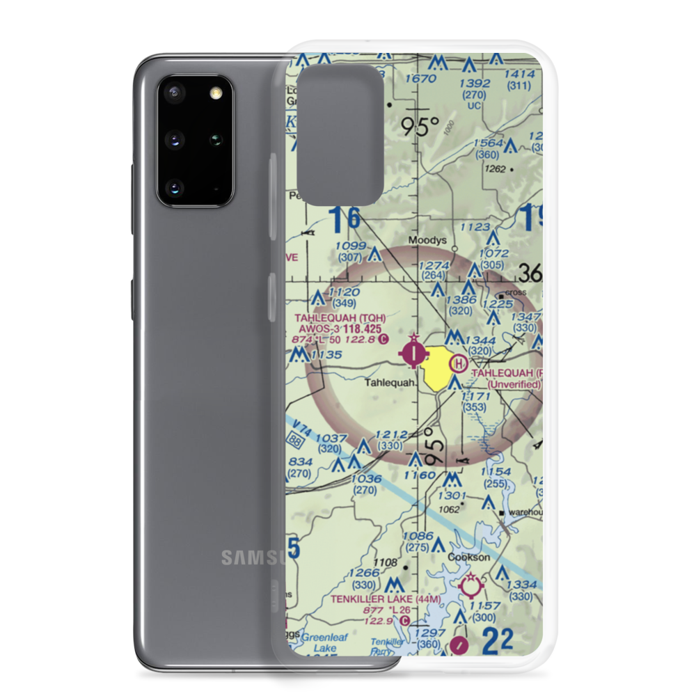 Tahlequah Municipal Airport (TQH) VFR Sectional Samsung Case Samsung Galaxy S20 Plus model shown