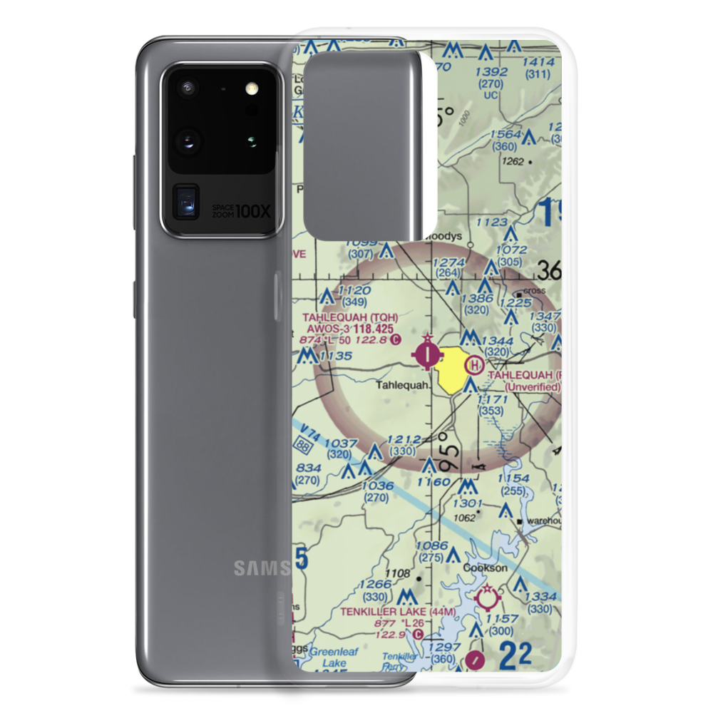 Tahlequah Municipal Airport (TQH) VFR Sectional Samsung Case Samsung Galaxy S20 Ultra model shown