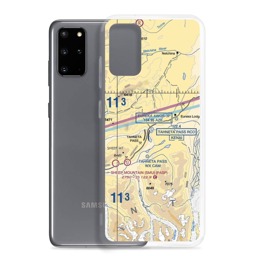 Tahneta Pass Airport (HNE) VFR Sectional Samsung Case Samsung Galaxy S20 Plus model shown