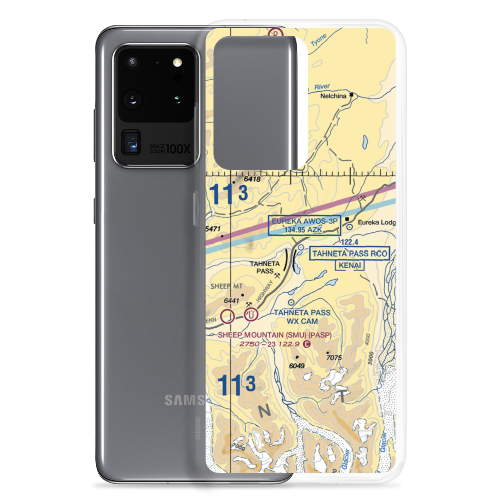Tahneta Pass Airport (HNE) VFR Sectional Samsung Case Samsung Galaxy S20 Ultra model shown