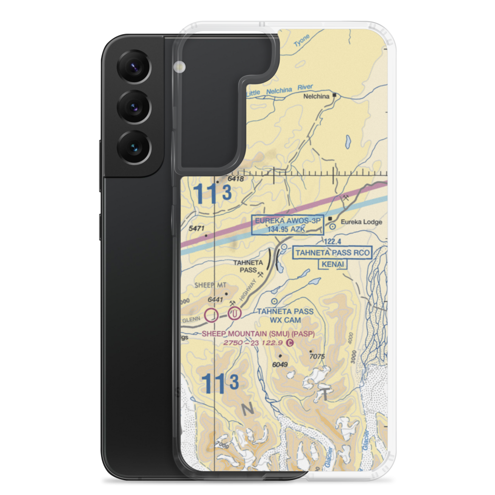 Tahneta Pass Airport (HNE) VFR Sectional Samsung Case Samsung Galaxy S22 Plus model shown