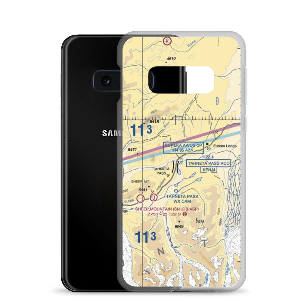 Tahneta Pass Airport (HNE) VFR Sectional Samsung Case Samsung Galaxy S10e model shown