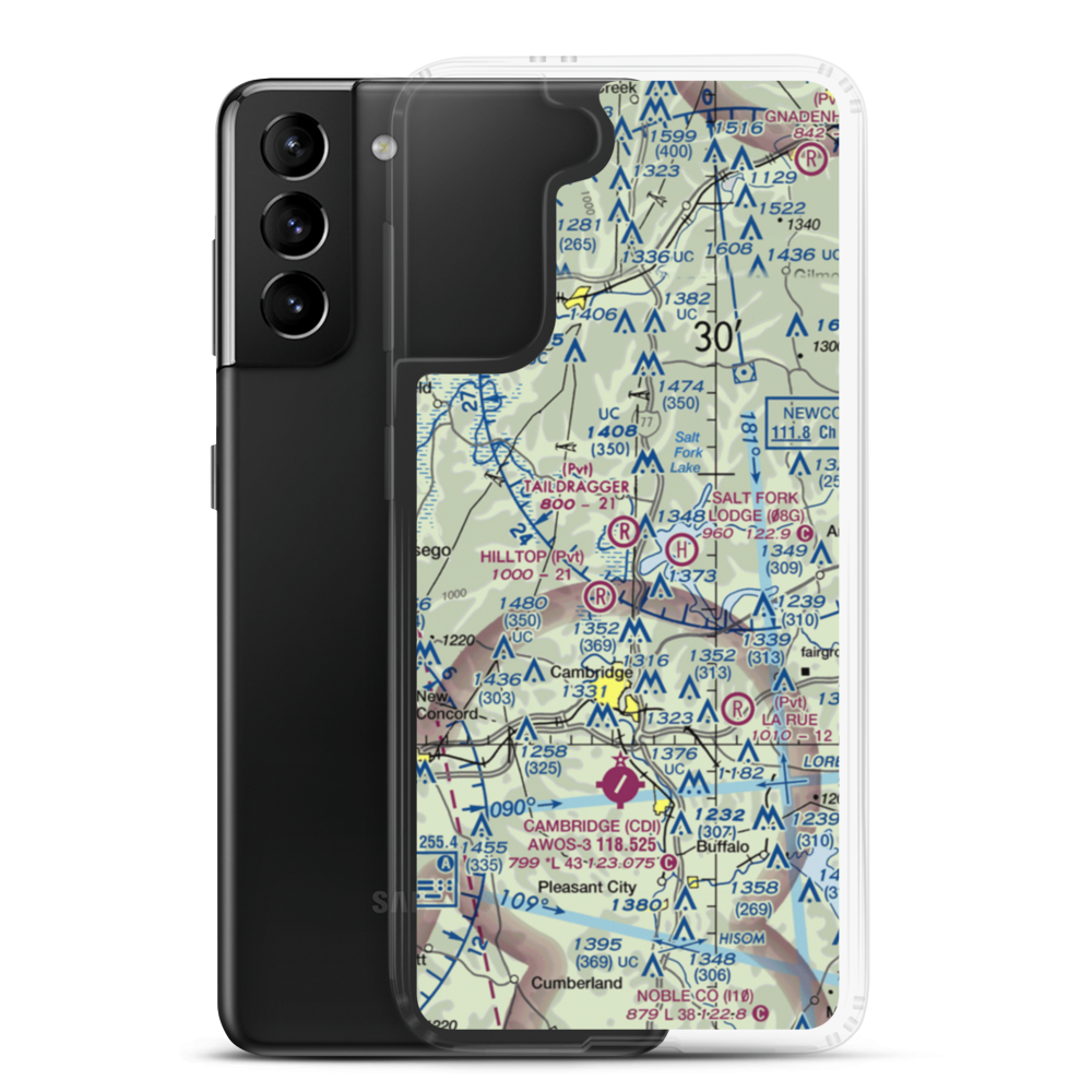 Taildragger Airport (OA00) VFR Sectional Samsung Case Samsung Galaxy S21 Plus model shown
