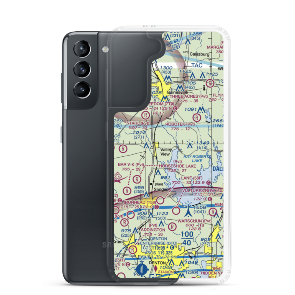 Tailwheel Acres Airport (1XA6) VFR Sectional Samsung Case Samsung Galaxy S21 model shown