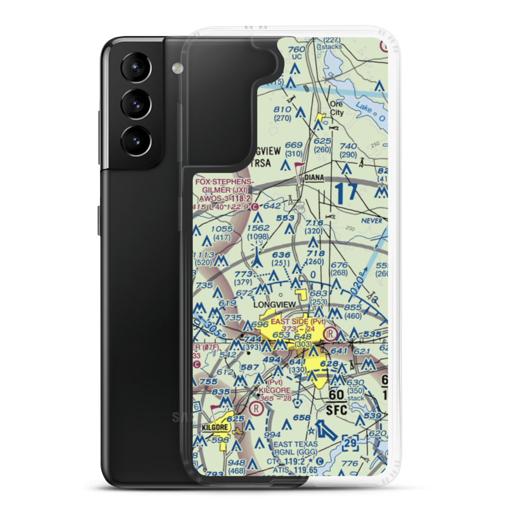 Tailwheel Airport (2XA7) VFR Sectional Samsung Case Samsung Galaxy S21 Plus model shown