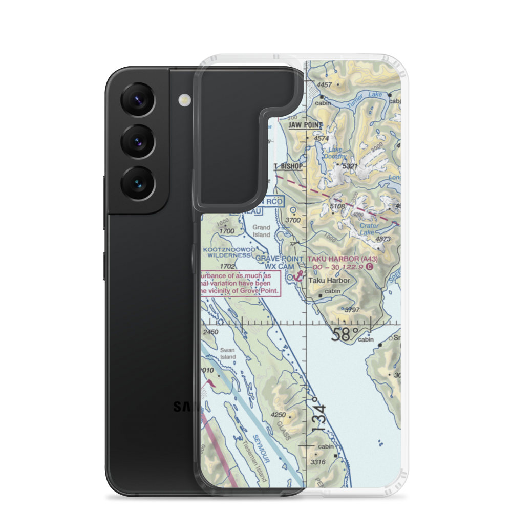 Taku Harbor Seaplane Base (A43) VFR Sectional Samsung Case Samsung Galaxy S22 model shown