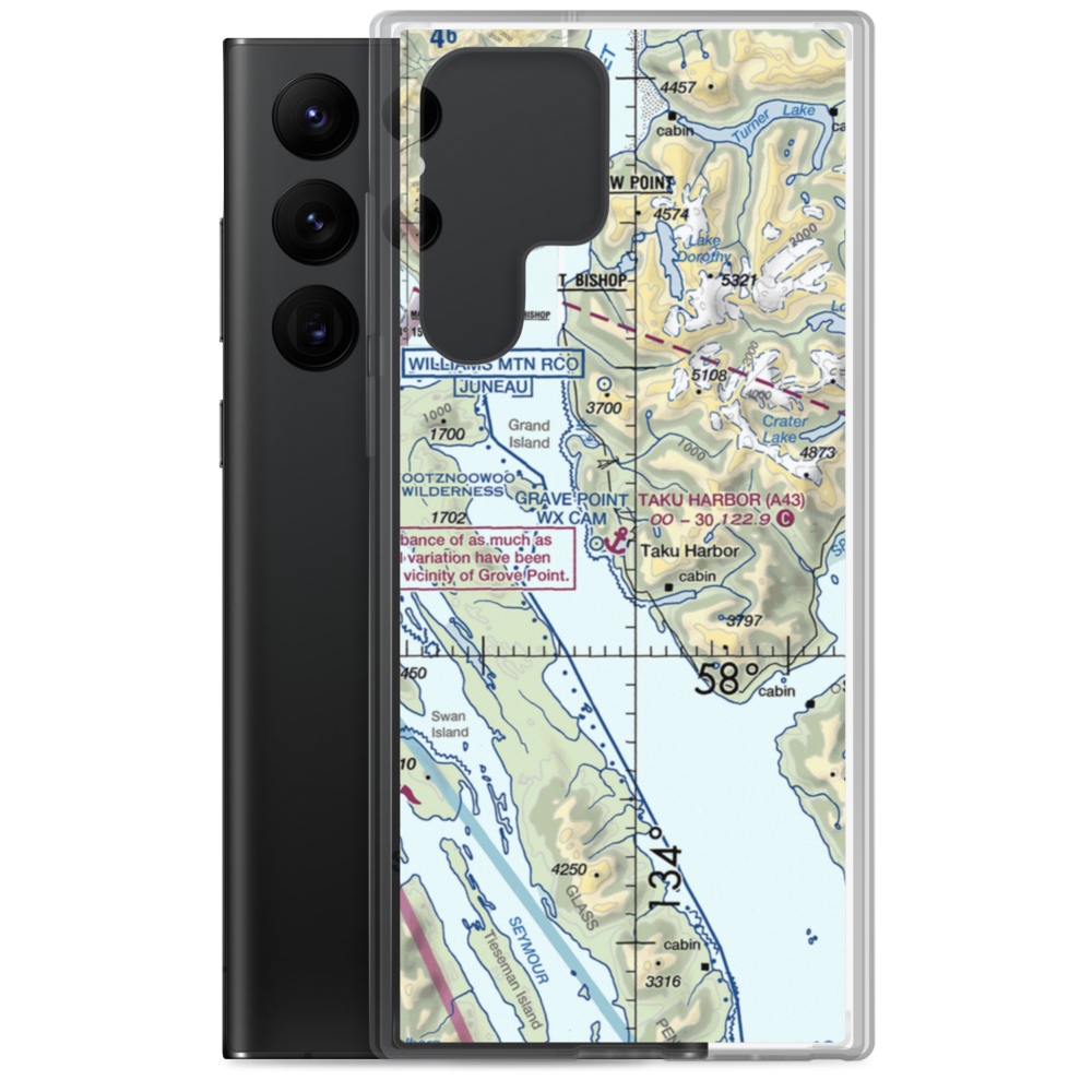 Taku Harbor Seaplane Base (A43) VFR Sectional Samsung Case Samsung Galaxy S22 Ultra model shown