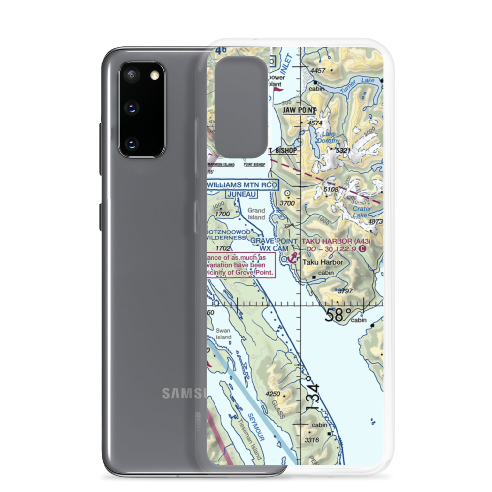 Taku Harbor Seaplane Base (A43) VFR Sectional Samsung Case Samsung Galaxy S20 model shown