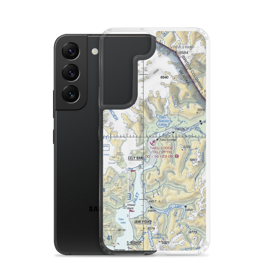 Taku Lodge Seaplane Base (TKL) VFR Sectional Samsung Case Samsung Galaxy S22 model shown