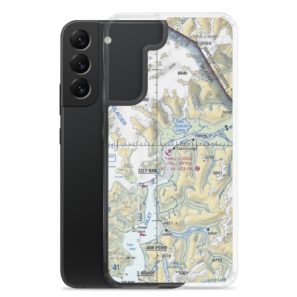 Taku Lodge Seaplane Base (TKL) VFR Sectional Samsung Case Samsung Galaxy S22 Plus model shown