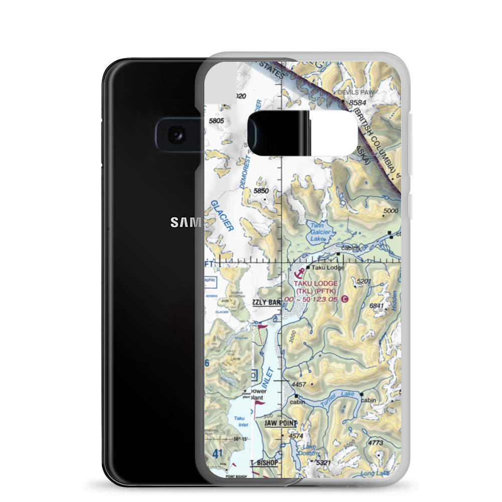 Taku Lodge Seaplane Base (TKL) VFR Sectional Samsung Case Samsung Galaxy S10e model shown