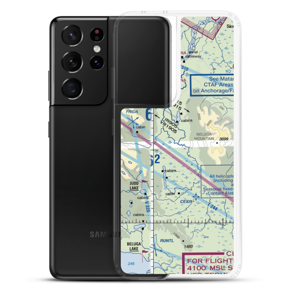 Talaheim Airport (1AK8) VFR Sectional Samsung Case Samsung Galaxy S21 Ultra model shown