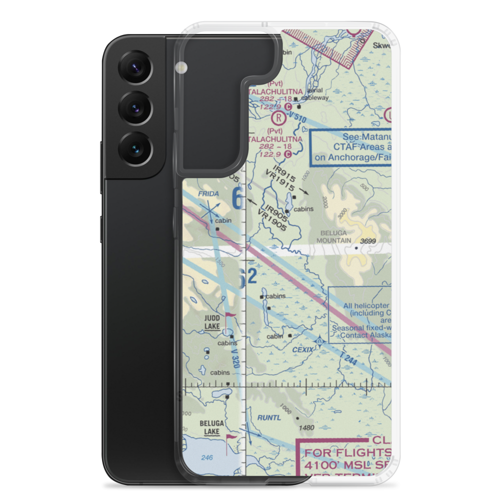 Talaheim Airport (1AK8) VFR Sectional Samsung Case Samsung Galaxy S22 Plus model shown