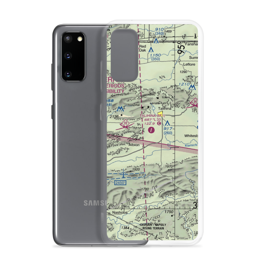 Talihina Municipal Airport (6F1) VFR Sectional Samsung Case Samsung Galaxy S20 model shown