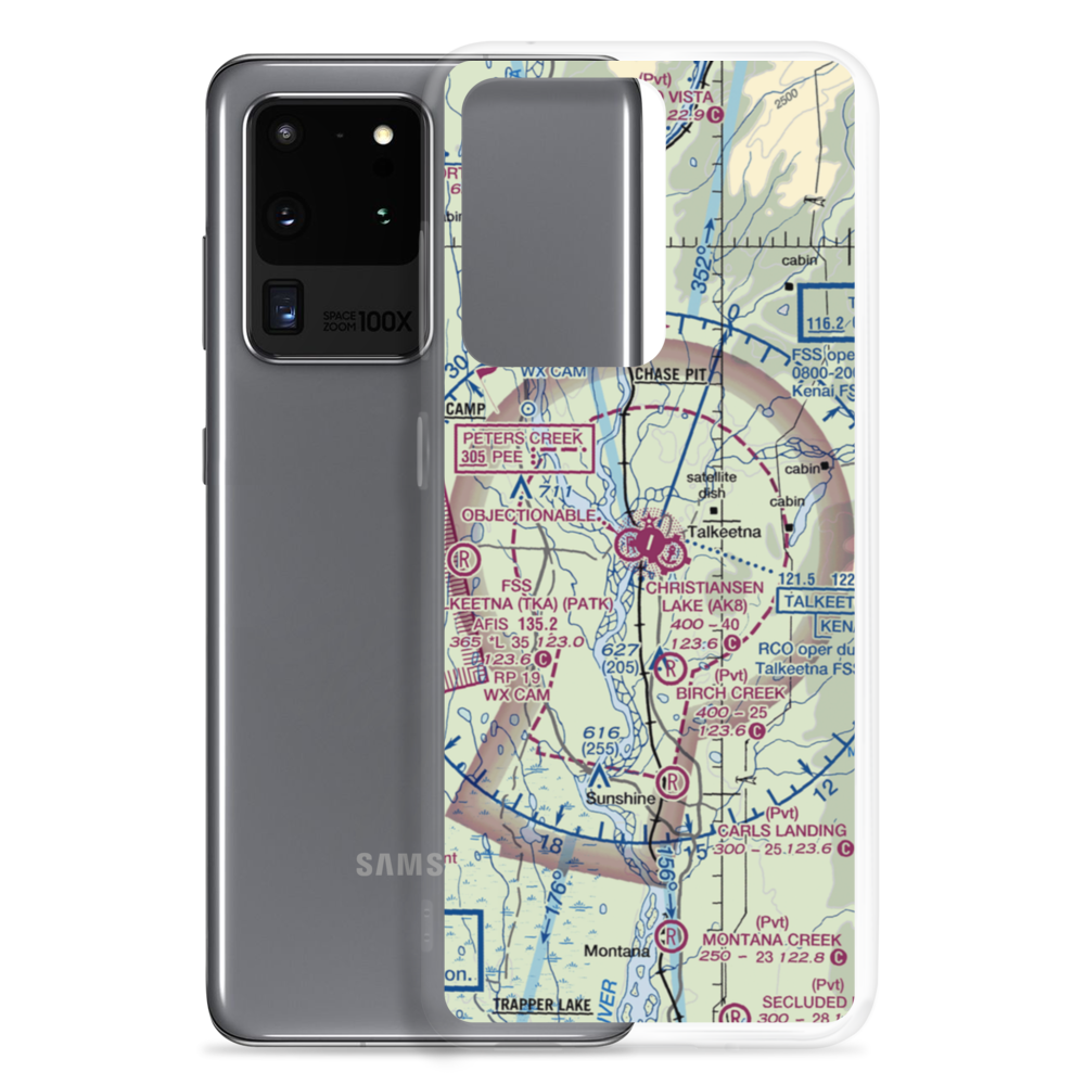Talkeetna Airport (TKA) VFR Sectional Samsung Case Samsung Galaxy S20 Ultra model shown