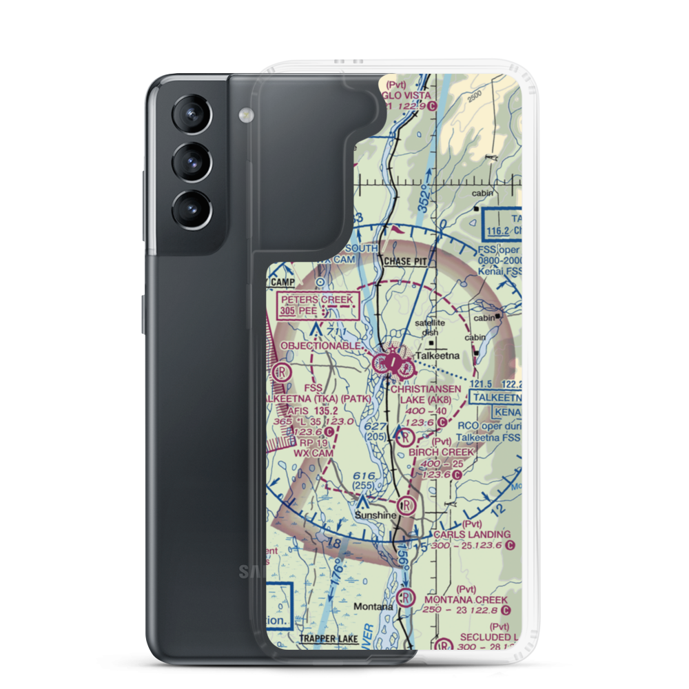 Talkeetna Airport (TKA) VFR Sectional Samsung Case Samsung Galaxy S21 model shown