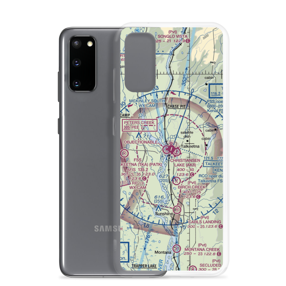 Talkeetna Airport (TKA) VFR Sectional Samsung Case Samsung Galaxy S20 model shown