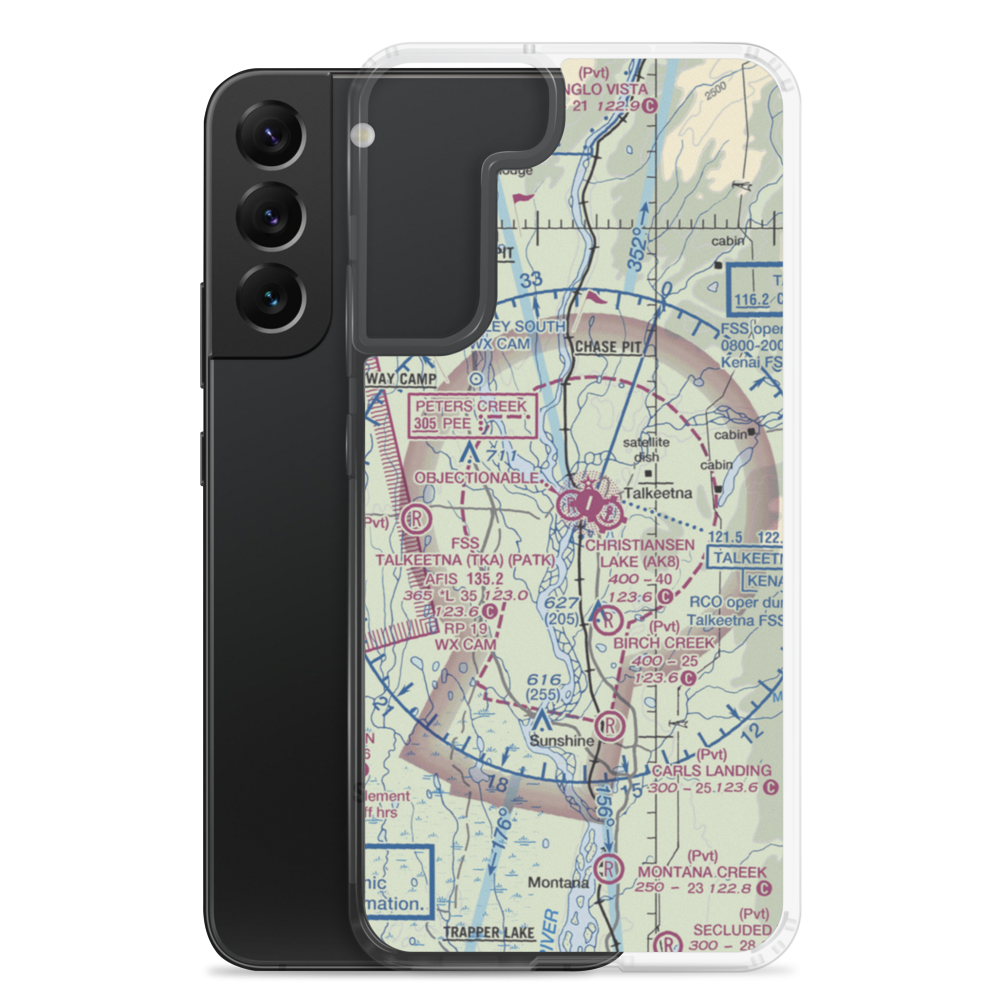 Talkeetna Village Strip (AK44) VFR Sectional Samsung Case Samsung Galaxy S22 Plus model shown